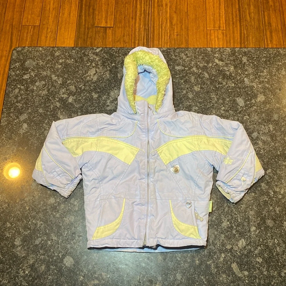 Obermeyer Girls Winter Snow Ski Jacket Purple Size 5 Full Zip Hooded